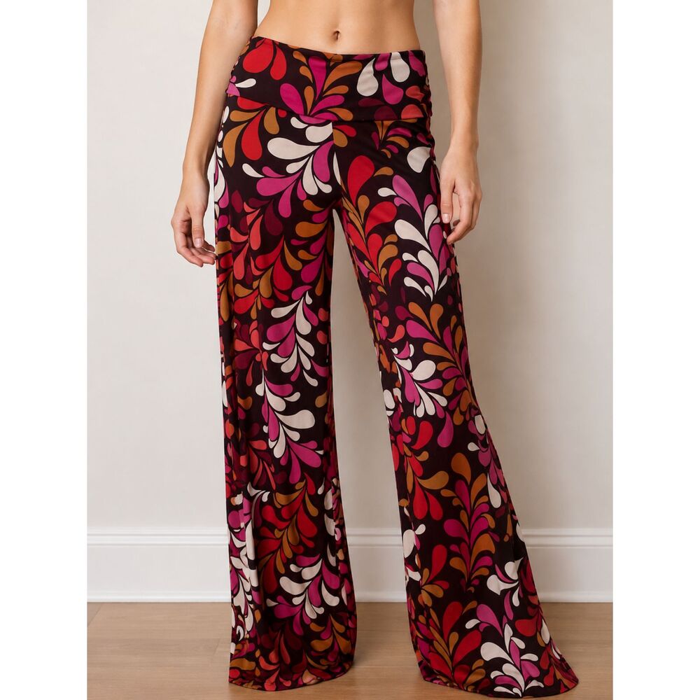 Vintage 90’s Shane Lee Inc Abstract Psychedelic Flare pants small high waisted